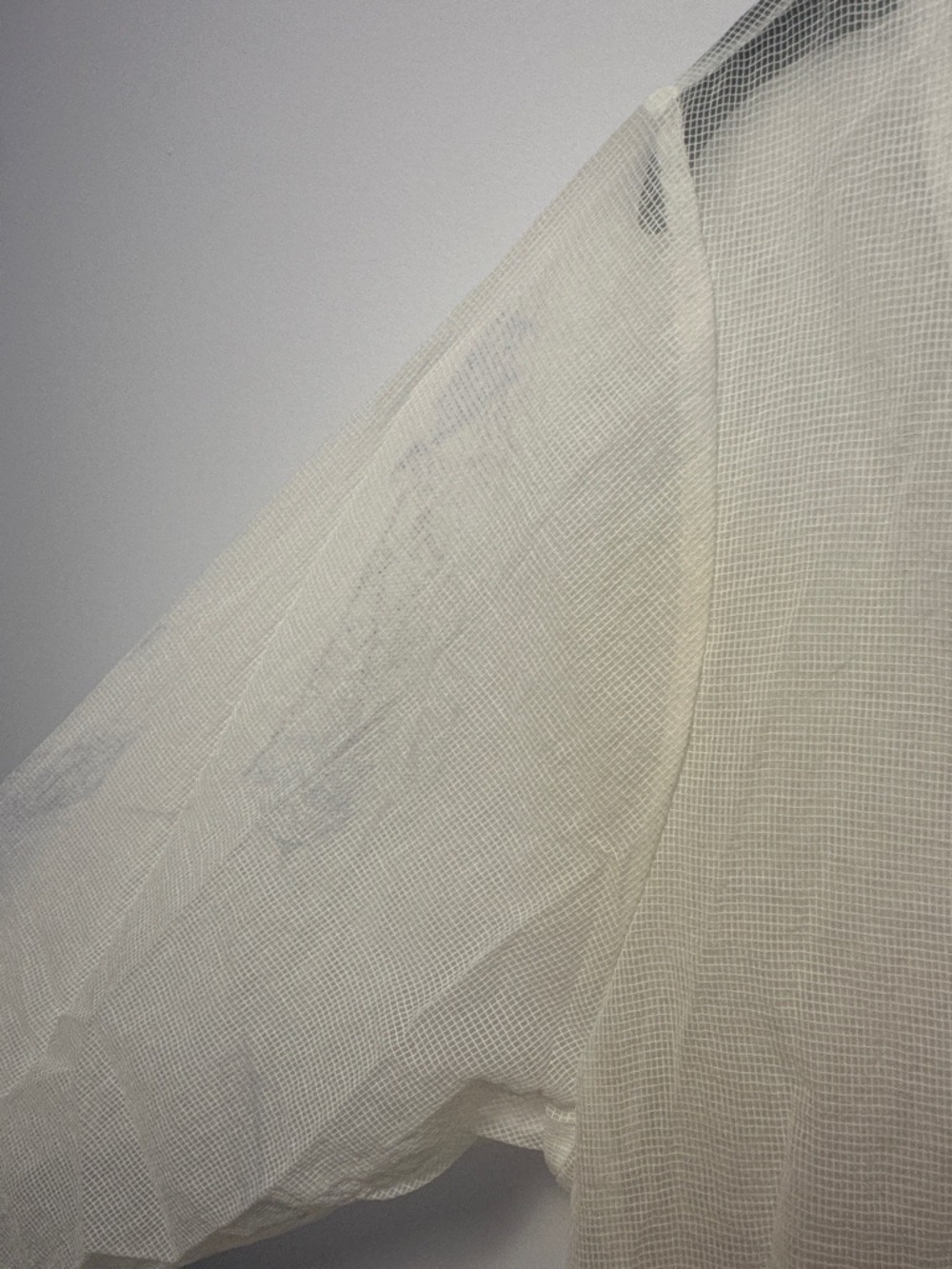 Lightweight White Hooded Button-Front Long Duster Sheet Jacket - Picture 11 of 11